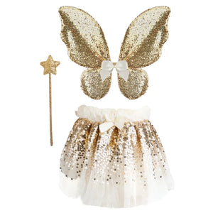 Costume Farfalla con Ali e Bacchetta Oro